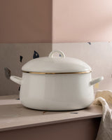Montferry 24 cm White Cooking Pot - Durable Kitchen Cookware