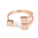 925 Sterling Silver Zircon Ring - Elegant Triple Square Setting