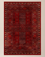 Red Distressed Medallion Area Rug - 6'7" x 9'10" Polyester