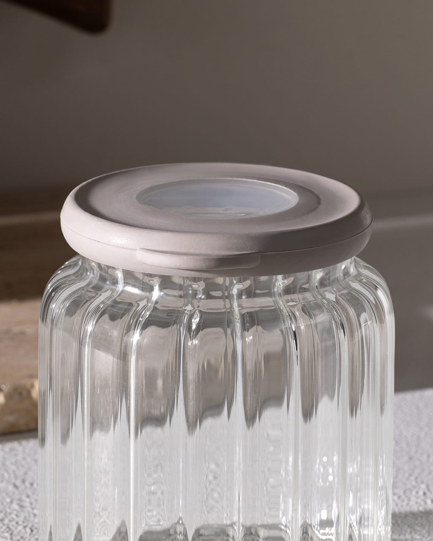 Clear Borosilicate Glass Food Storage Jar with Airtight Lid