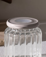 Clear Borosilicate Glass Food Storage Jar with Airtight Lid
