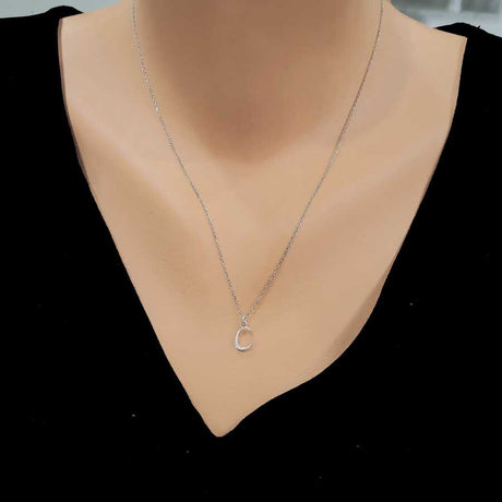925 Sterling Silver Personalized Initial Pendant Necklace