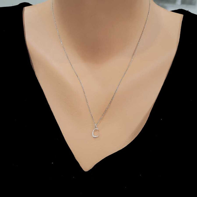 925 Sterling Silver Personalized Initial Pendant Necklace