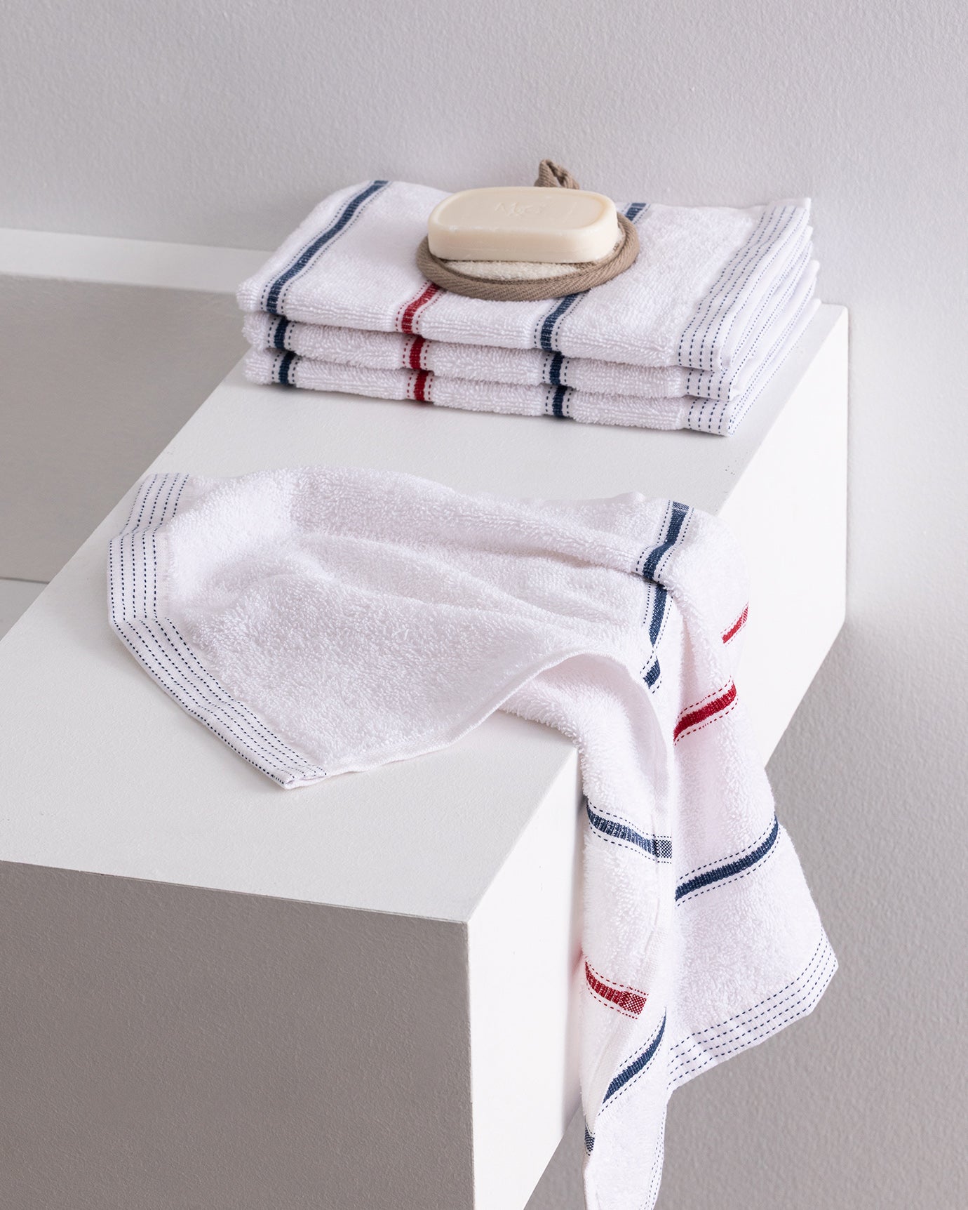 Cotton Blend 4-Piece Hand Towel Set - Bourrache Two-Tone Design