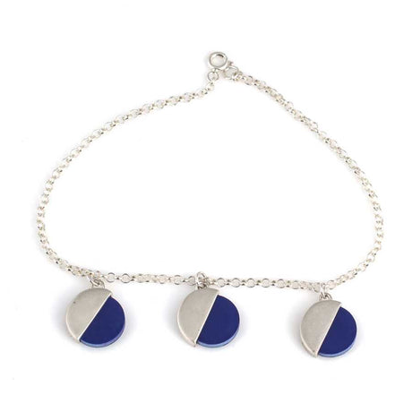 Sterling Silver Lapis Lazuli Dangle Bracelet - Elegant Gemstone