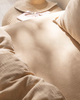 100% Cotton Muslin Double Duvet Cover Set - Soft & Fitted Design
