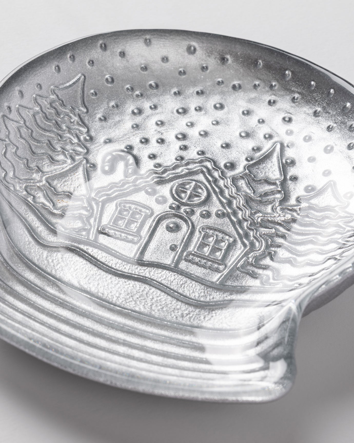 Silver Snow Globe Decorative Plate for Elegant Home Decor
