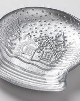 Silver Snow Globe Decorative Plate for Elegant Home Decor