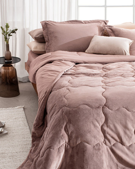 Kaira Twin Bedding Set - Blush Pink Duvet Cover & Sheet Set