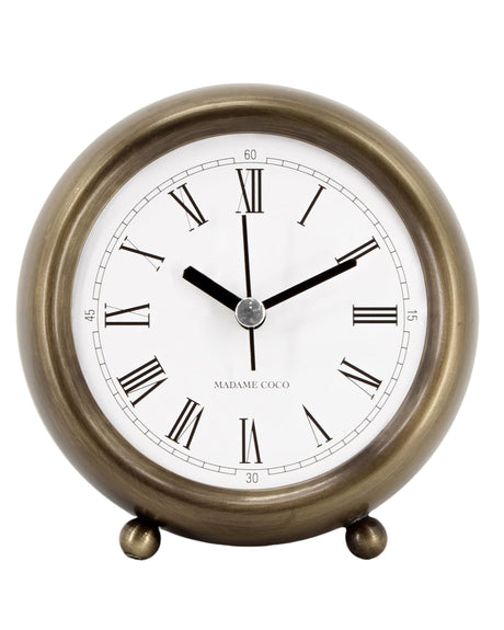 Metal Gold Desk Clock - Luxury Home Accent Piece