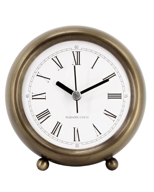 Metal Gold Desk Clock - Luxury Home Accent Piece