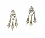 925 Sterling Silver Byzantine Inspired Cone Drop Statement Earrings