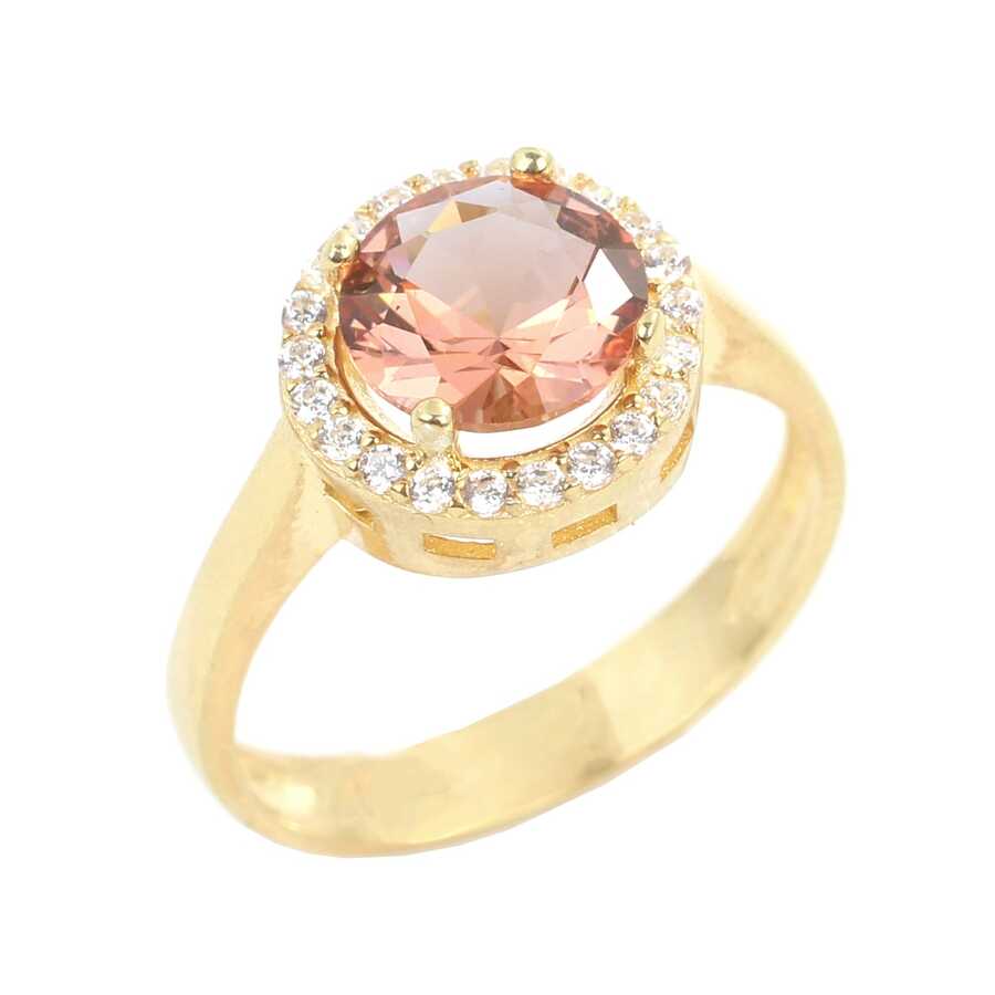 925 Sterling Silver Round Zultanite Ring with Zircon Accents