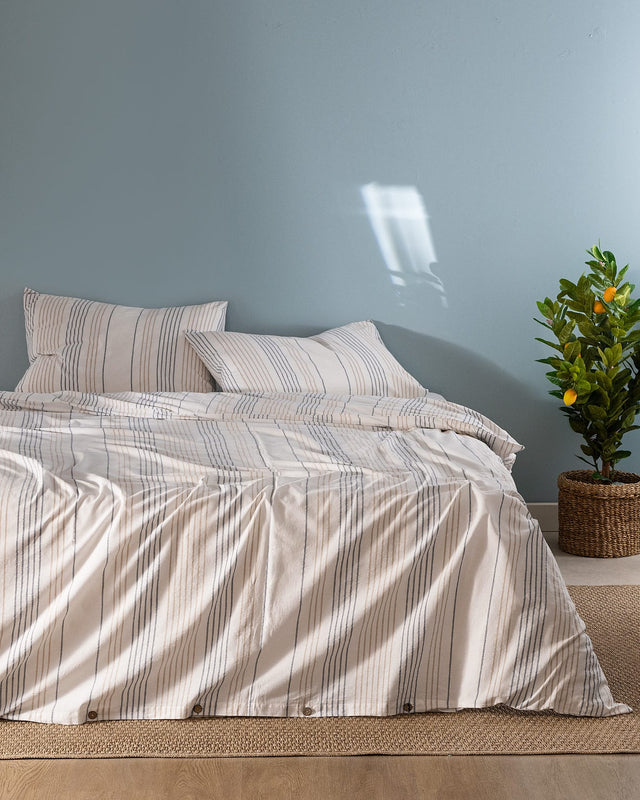 Henri Yarn-Dyed Double Bedding Set - Premium Duvet Cover Set