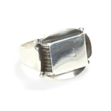 Premium 925 Sterling Silver Rectangular Bezel Men's Ring