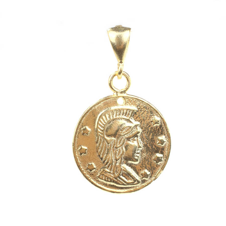 925 Sterling Silver Ancient Roman Soldier Medallion Pendant