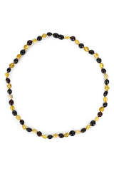 Multicolor Natural Cut Baltic Amber Baby Teething Necklace