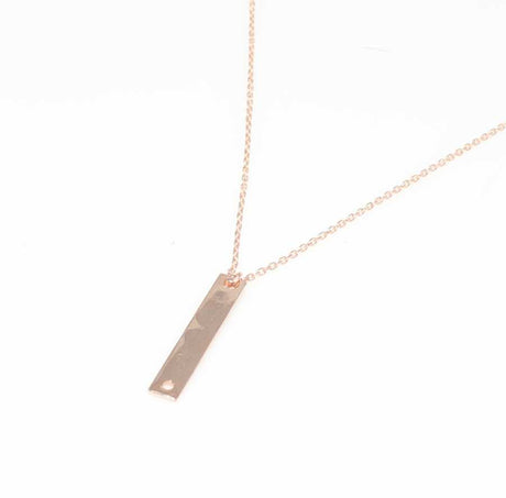 925 Sterling Silver Minimalist Bar Necklace - Sleek Plate Design
