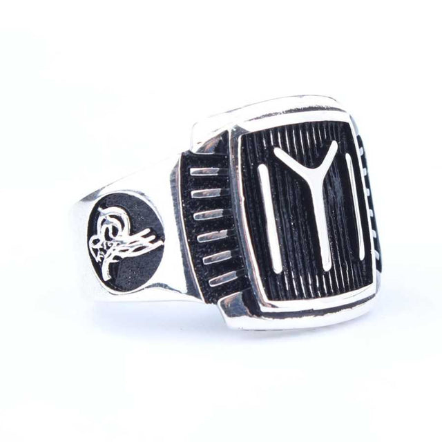Premium Sterling Silver Ottoman Tughra Kayi Tribe Men's Ring