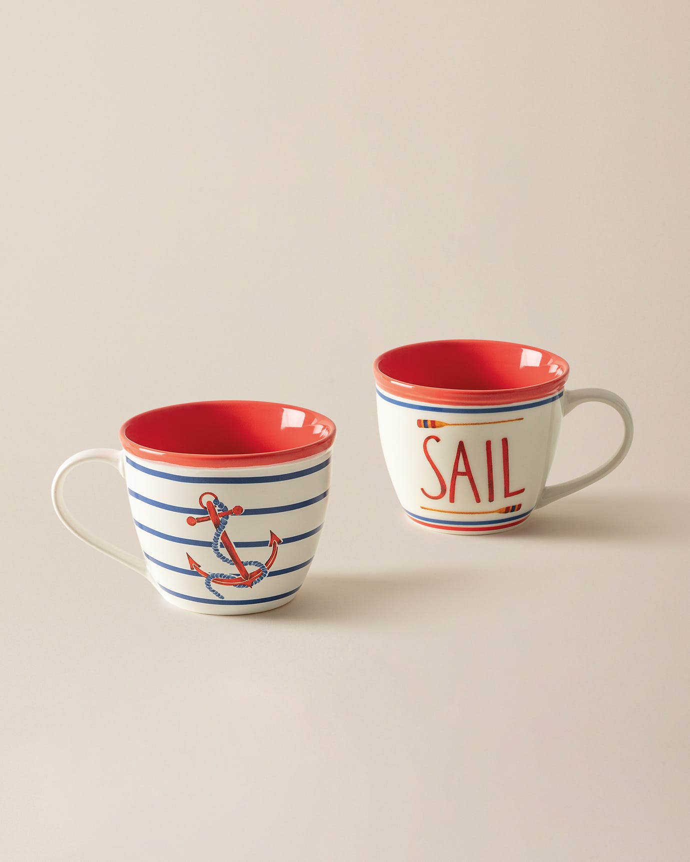 New Bone 2-Piece Cup Set - Vibrant Marine Rope Pattern