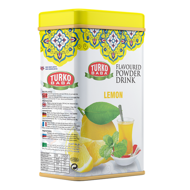 TURKOBABA Professional Instant Lemon Powder Drink Mix with Vitamin C - 250g