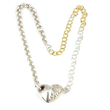 Professional Sterling Silver 3D Filigree Heart Necklace