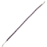 Premium 925 Sterling Silver Amethyst Teardrop Line Bracelet