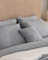 Ensemble de literie nuptiale de luxe 8 pièces - Housse de couette anthracite écru et draps
