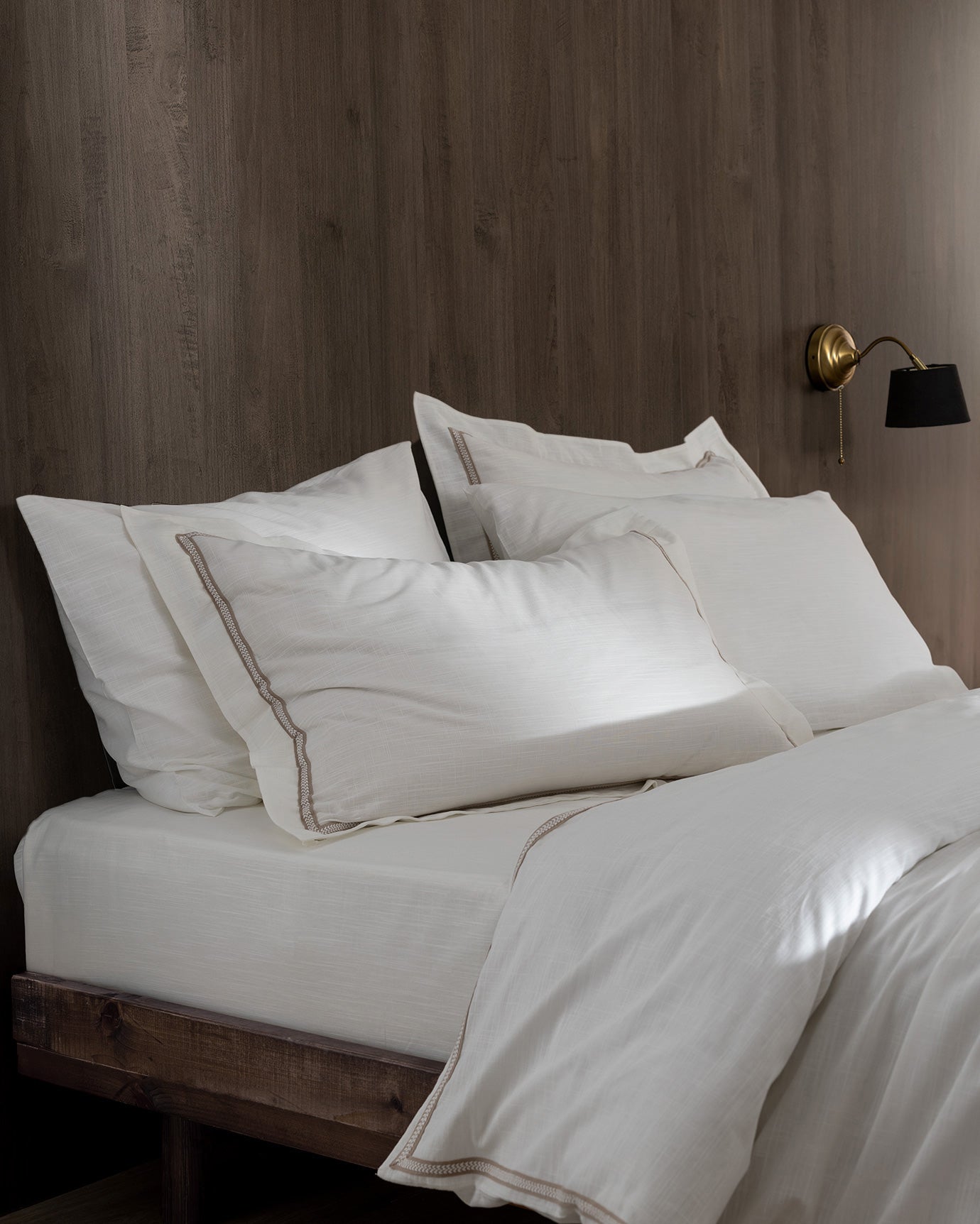 100% Cotton King Size Duvet Cover Set - Washed Linen Look