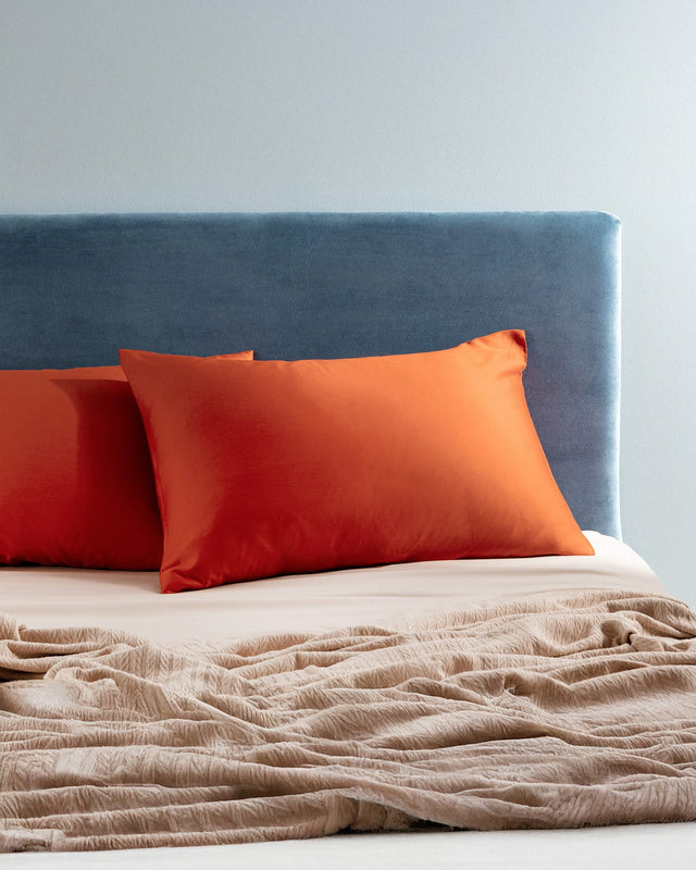 Luxury Orange 100% Cotton Sateen Pillowcases - 2 Pack