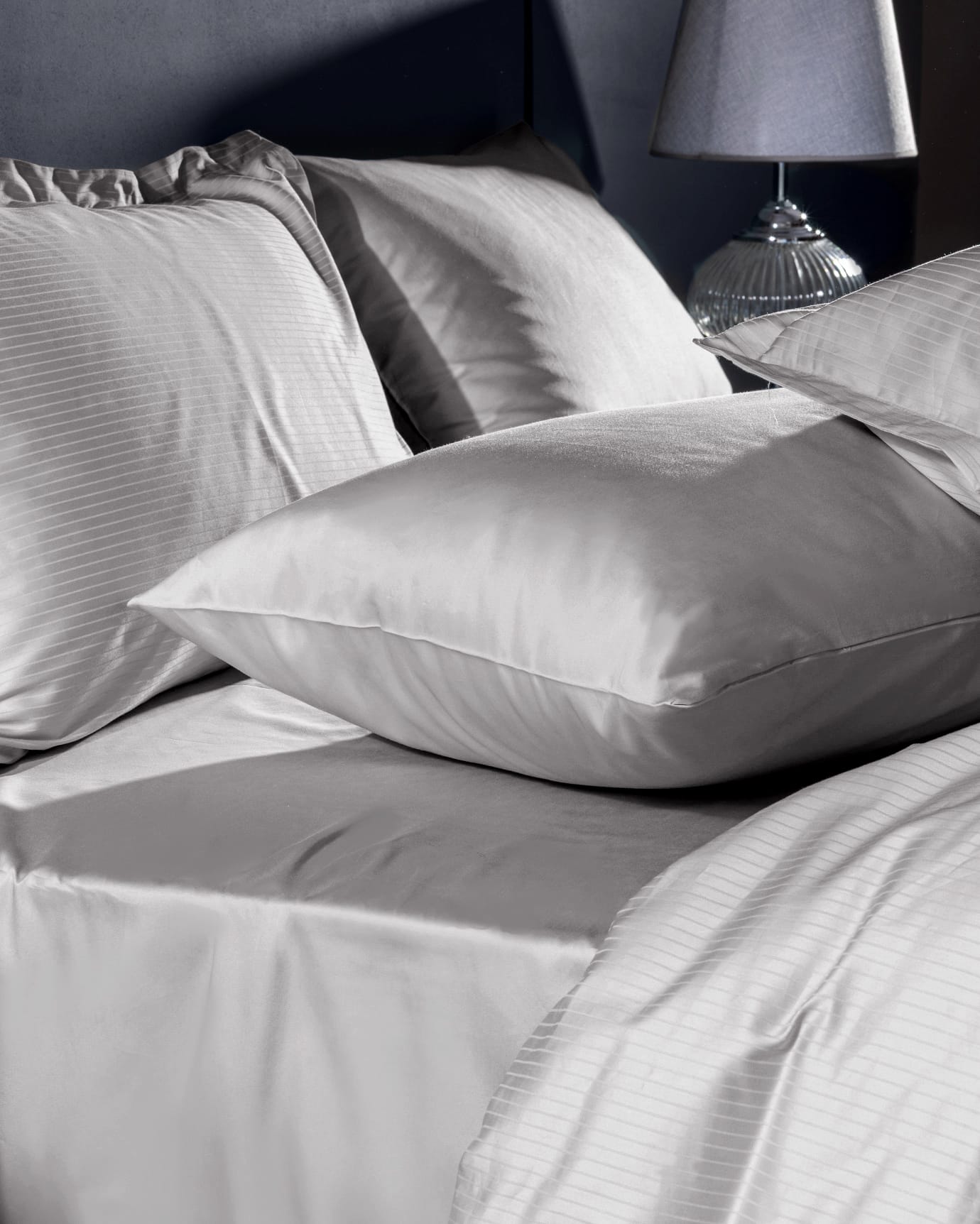 Thalie Double 100% Cotton Striped Sateen Duvet Cover Set - 300TC