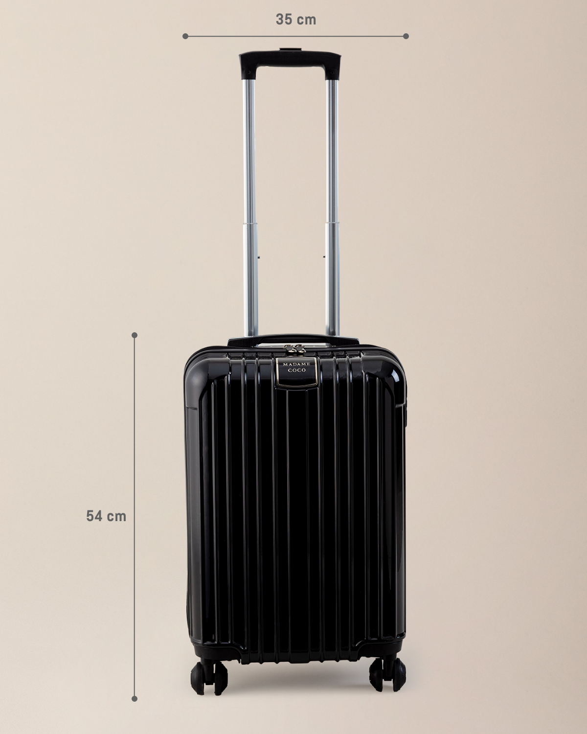Black Carry-On Suitcase - Cabin Size Travel Luggage