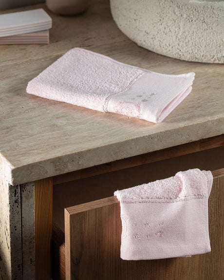 100% Cotton 2-Piece Hand Towel Set - Powder Gauthier Embroidered