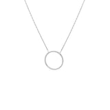 Sterling Silver Large Hoop Pendant Necklace - Modern Minimalist Style
