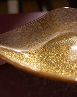 Elegant Glass Decorative Plate - Grelot Gold Finish