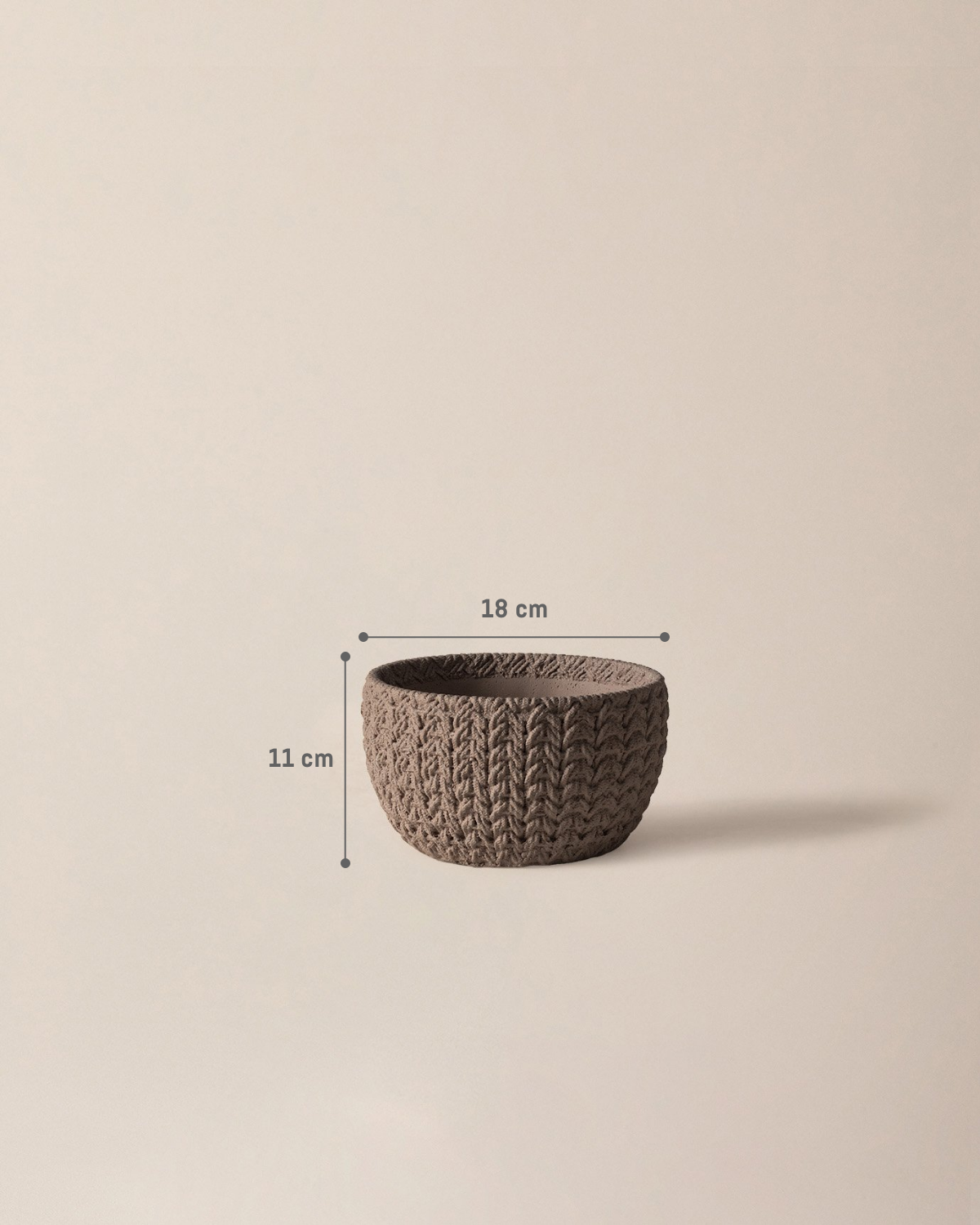 Dolly Decorative Planter Pot - 18 cm - Mink Brown