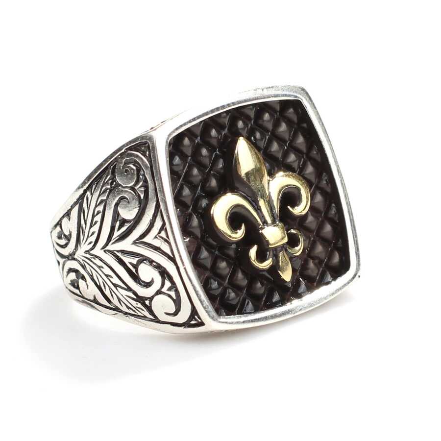 Bague homme motif ottoman en argent sterling 925 de qualité supérieure