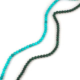925 Sterling Silver Malachite & Turquoise Beaded Necklace