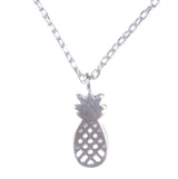 Sterling Silver Tiny Pineapple Pendant Necklace - Minimalist Charm