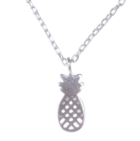 Sterling Silver Tiny Pineapple Pendant Necklace - Minimalist Charm