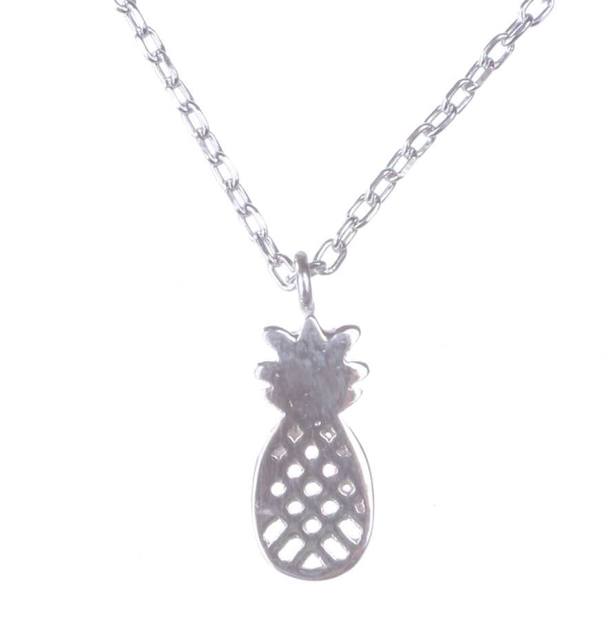 Sterling Silver Tiny Pineapple Pendant Necklace - Minimalist Charm