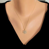 925 Sterling Silver Zircon Snowflake Pendant Necklace