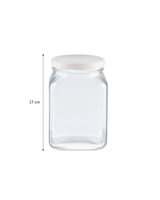 Square Glass Food Storage Jar with Lid - 1600 ml