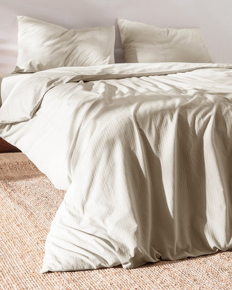 Rosalie 100% Cotton King Size Duvet Set - Textured Dobby Weave