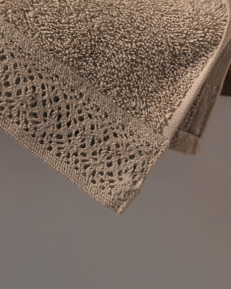 Angelique Dark Beige Hand Towel - Soft & Absorbent Cotton