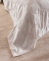 Polyester Double Bedspread Set - Fleuve Embroidered Design