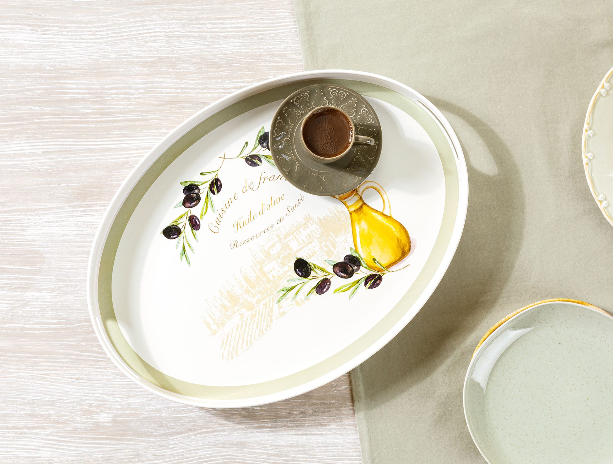 Plastic Oval Serving Tray - Modern Minimalist Design