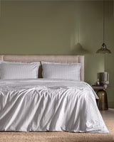 King Size 100% Cotton Dobby Weave Bedding Set - Light Grey