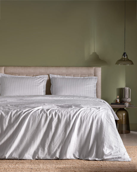 King Size 100% Cotton Dobby Weave Bedding Set - Light Grey