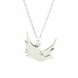 Sterling Silver Flying Bird Charm Necklace - Elegant & Dainty